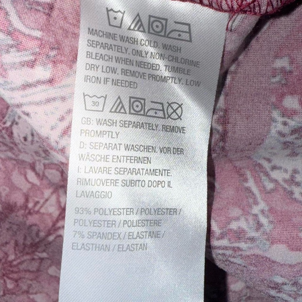 Susan Graver XS Pink Paisley Floral Print Long Sleeve V-Neck Quarter Zip Blouse - Picture 7 of 7